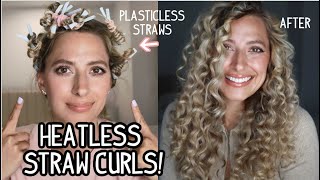 Heatless Curls Using Plasticless Straws! Short, Medium, & Long Hair!
