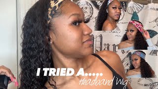 Trying A Headband Wig For The First Time! | Lazy Girl Approved! Throw On & Go! Ft Vivi Babi