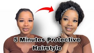 Protective Hairstyle In Seconds! The Most Natural Headband| Beginner Hairstyles |Ywigs