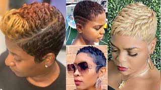 10 Most Flattering Short, Baldie Haircuts For Black Women With Round And Oval Faces | Wendy Styles