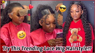 Hot Trending Look Tutorial? Lace Wig Installed + Restyled | Long Curly Hair #Elfinhair