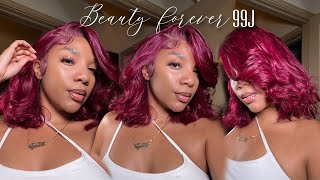 Pre Colored Wigs Easy And Simple Install ! Less Than 1Hour ! Beauty Forever Hair , Color 99J