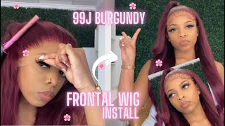 The Perfect Red  Plum Hair Color Colored  Install Ft | Unice Hair 99J Wig