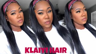 Affordable 22" Human Hair Headband Wig | Klaiyi Hair