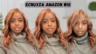 Installing Lace Front Wig Bald Cap Method | Ecnuxza Hair | Honey Blonde Ombre Amazon Wig