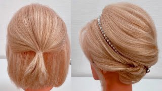 Easy Hairstyle For Short And Medium Hair. Hairstyle For Wedding