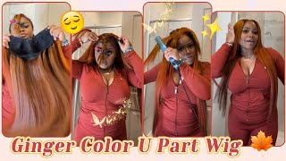 Ginger Color U Part Wig Reviewbeginner Friendly 5Mins Glueless Wig Install Ft.@Ula Hair
