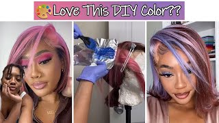 Period!! Diy Lace Wig With Blue! Realistic Lace Bob Hair Install | Elfinhair | She Made It!