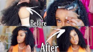 Most Natural Afro Curly Undetectable Glueless Lace Wig Install Ft. Luvme Hair