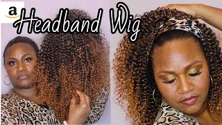 Deep Curly Wave Headband Wig From Amazon | Ft. Allyreetress