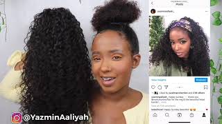 Headband Wig | Best Protective Style Ever!! Quick & Easy Glueless Install | Yazmin Aaliyah