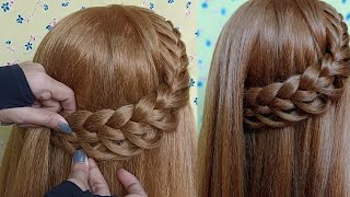 Simple Braided Hairstyle For Everyday || Everyday Hairstyle For Medium Hair || Side Braid Hairstyle