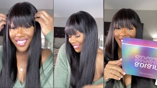 5 Min No Glue Lace Wig Install | Beginner Friendly | Gorgius.Com Hair | Pre-Bleached Lace