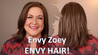 Envy Zoey In Two Colors!  Fully Hand-Tied Cap, Super Realistic!   Human Hair Synthetic Blend