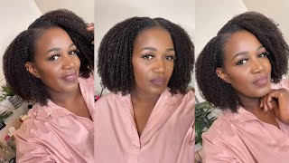 Wow How To Blend Thin Short 4C Natural Hair Withthin Leave Out U-Part Wig | Curls Curls