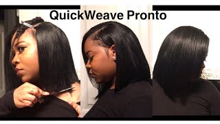 How To Do Quickweave Pronto Bob! Protective Hairstyle Using Cap/Bonding Glue Protection