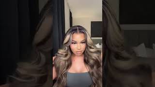 Hair Info : 13*4 Transparent  Lace Balayage Straight Wig 24 Inch 180% Density