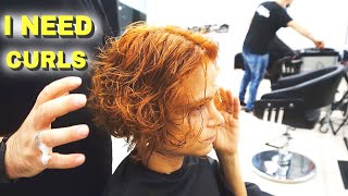 Vintage Haircut - Hottest French Bob Short Curly Red Hair