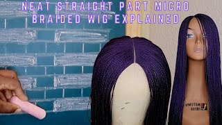 Diy Wig Tutorials/Micro Braided Wig With Neat Straight Part/No Closure Braids Wig Explained.