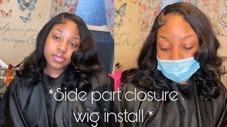 Side Part 4X4 Closure Wig Install || With Curls