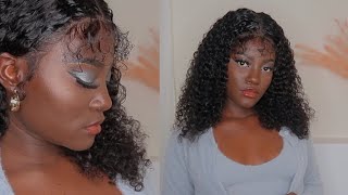 Emotional Installing This Wig! Affordable Human Hair Lace Frontal Curly Wig Install F.T Klaiyi Hair