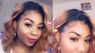 Affordable Short Ombre Human Hair Lace Frontal Wig | Golden Blonde Wig