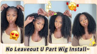 Can'T Miss Trending Wig~ Glueless U Part Wig Install With No Leaveout + Crochet Method #Elfinha