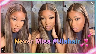 Honey Brown Wig Review! How To Quickly Install Highlights T Part Lace Front Wig #Ulahair