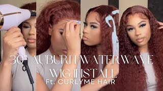 30" Auburn Water Wave Wig Install| Beginner Friendly| Ft Curlyme Hair