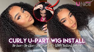 *Easy* U-Part Wig Install | No Lace + No Glue + Less Leave Out + Very Natural Looking | Unice Hair