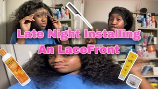 Late Night !!! Installing My 13X4 Human Hair Lace Frontal !!