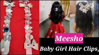 Meesho Baby Girl Hair Clips Cute Hair Bows Hair Accessories Set For Baby Girls. #Meeshobabyhairclips