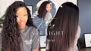 It'S Giving Long Relaxed Hair | Versatile Kinky Straight Lace Front Wig Install | Ft. Klaiyi Ha