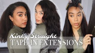 How To | Undetectable Tape In Kinky Straight Extensions! Versatile Styling Perfect For Textured Hair