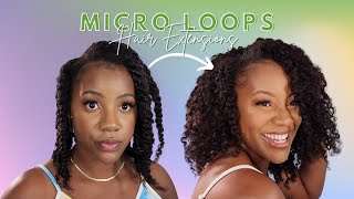 How To Style |Micro Ring Loop Hair Extensions |Natural Kinky Curly Hairstyle | Nia Wigs |Ponpons