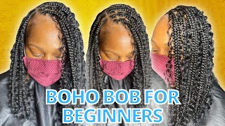 Viral Boho Bob "Pearl The Stylist Inspired" | Knotless Box Braids 2022