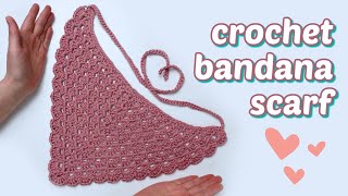 Crochet Bandana Hair Scarf (Easy Diy!)