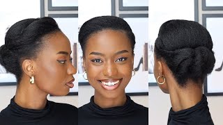 The Most Simple Classy & Elegant  Updo Hairstyle For 4C Natural Hair. | No Gel No Flat Twist