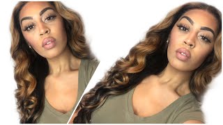 Caramel/Brown Highlights Ft. Alipearl Bodywave 28 Inch Lacefront Wig - Arielle Anne