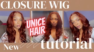 Detailed Closure Wig Install + Styling Unice Bodywave Hair