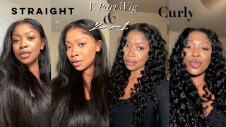 Most Natural 2-In-1 V Part Wig For Winter 2022 | Minimal Leave Out 24 Inch Wet & Wavy | Ft Unicehair