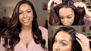 *New* Invisible Knots, Pre Plucked, Glueless Wig! |  Brown & Blonde Highlighted Wig | Ft. Rpgshow