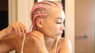 How I Cornrow My Own Hair *For Wigs*