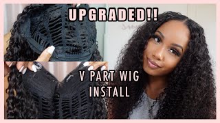 No More Wig Cap Ever!!Upgraded V-Part |New Breathable Rose Net Jerry Curly V-Part Wig | Sunber Hair