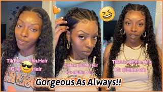 Amazing Look Curly Wig Restyle With Braids~ Lace Wig Install #Elfinhair Honest Review