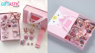 18Pcs Baby Hair Accessories - Gift Set (Copper Pink) | Giftastic.In
