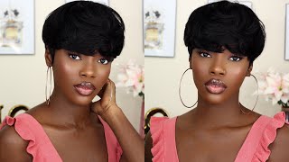 Short Human Hair Wig Under $15! | Janet Collection Mary Jay Ft Sams Beauty | Okemute Ugwuamaka