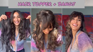 How To Add Bangs To Hair Topper | Real Hair Topper With Bangs | Hair Extensions Thin Hair #Shorts