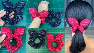 Diy Bow Scrunchies. How To Make Bow Scrunchies. Hair Accessories.