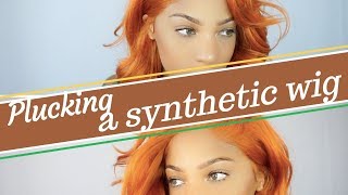 Customizing Hair Line On Cheap Orange Synthetic Lace Front Wig | Grwm Ft Trendywigs